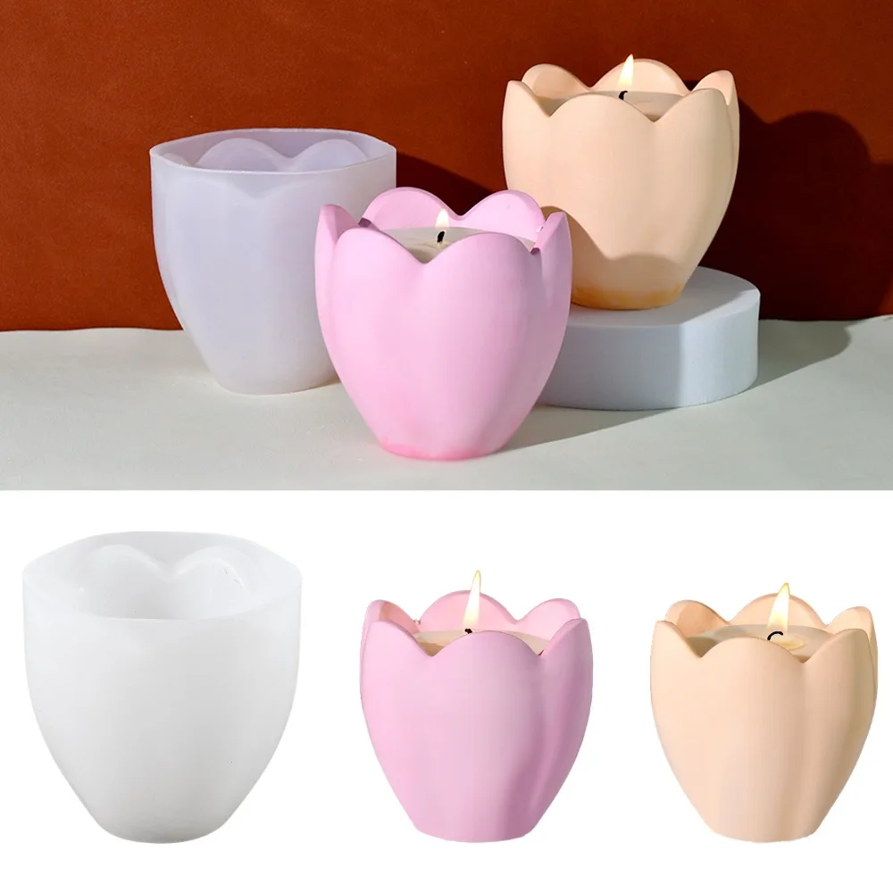 Soap Making Books - Bougeoir tulipe avec moules en silicone,