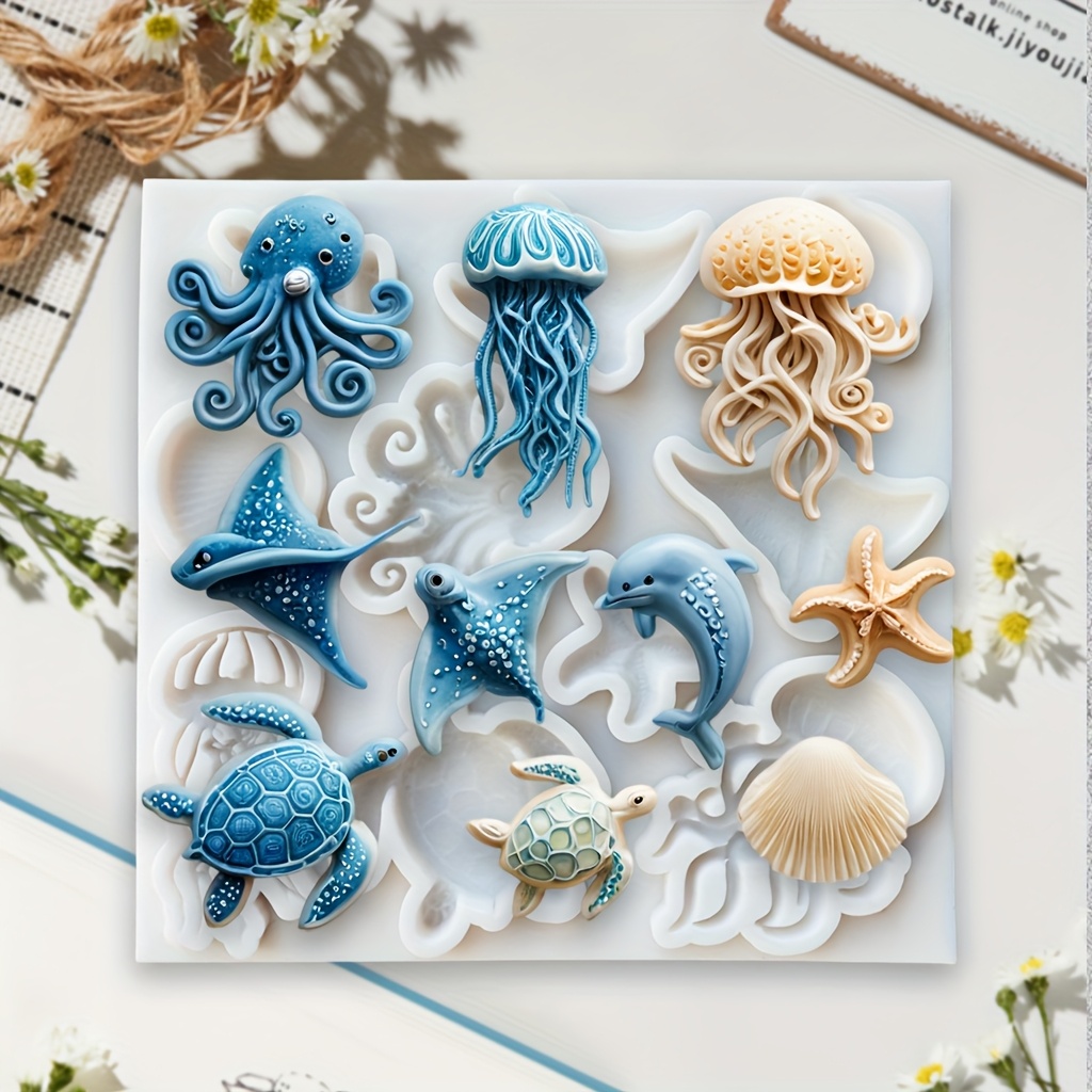 Soap Making Lye - Moule en silicone animaux marins :