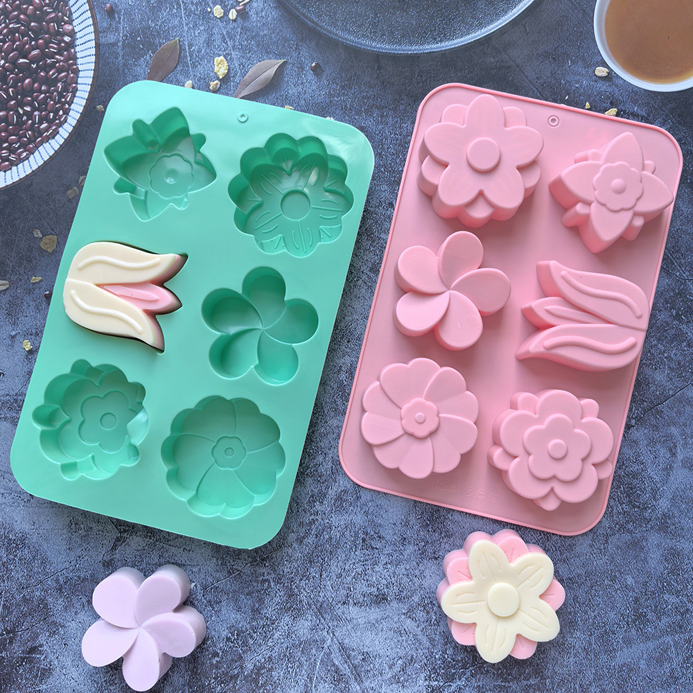 Soap Making Instructions - Moules en silicone pour fleurs, différents